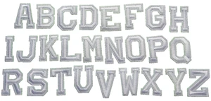 Embroidered Letters A-Z Set of 26 2" Patch Iron Sew On White Applique - Picture 1 of 2