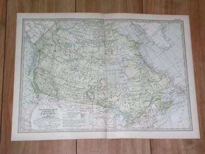 1897 ANTIQUE DATED MAP OF DOMINION OF CANADA ONTARIO QUEBEC NEWFOUNDLAND ALBERTA - Image 1 of 4