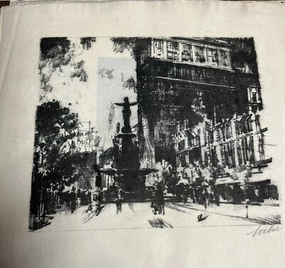 Charles Locke lithograph, Cincinnati Nocturne - Mt. Adams, signed, Limited Editi - Image 1 of 4