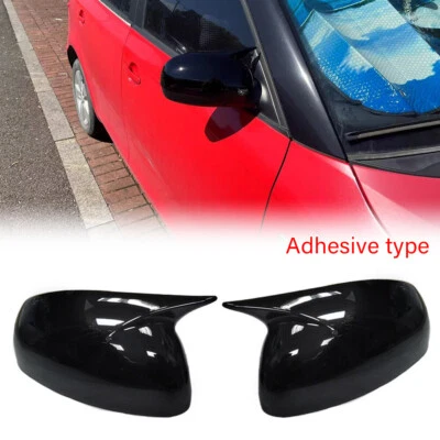 2Pcs Gloss Black Rearview Mirror Cover Trim Cap For 2008-2014 Skoda Fabia ABS - Imagem 1 de 4