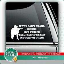 STAND BEHIND OUR TROOPS CAR DECAL VINYL STICKER FOR REAR WINDOW VAN TRUCK LORRY
