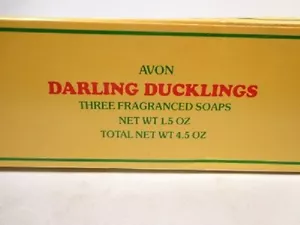Vintage 1983 AVON DARLING DUCKLINGS -3 Soaps-NEW IN BOX-FREE SHIPPING - Picture 1 of 4