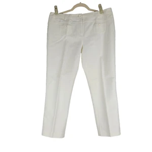 INC International Concepts Womens Size 12 Ivory Cropped Pants Cotton Stretch - Picture 1 of 8