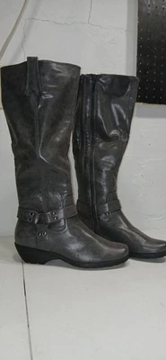 A2 By Aerosoles In An Instant High Riding Boots Zip Knee Grey boot 9 feminino - Imagem 1 de 4