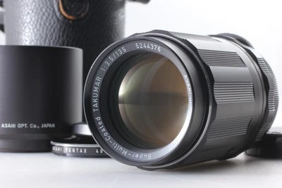 PENTAX SMC TAKUMAR 135mm F/3.5 w/ Hood M42 Screw Mount MF Telephoto Lens - Image 1 of 4