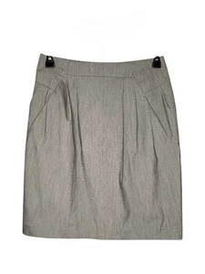 Worthington Pleated Pencil Skirt Gray Black Pockets Size 8 Lined Business Casual - Picture 1 of 10