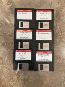 Lot 6 Husqvarna Viking Embroidery Floppy Disks 49, 109, 113, 119, 123-1, 123-2 - Picture 1 of 2