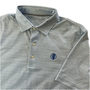 Camisa Johnnie O Judd Mediana Blanca Azul Polo Golf Rendimiento Manga Corta Golf - Imagen 1 de 12