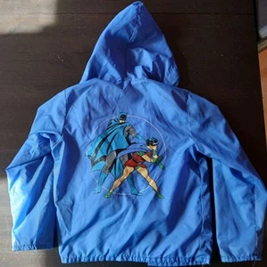 Vintage 1975 Boys Batman Windbreaker Size L? Orig Batman & Robin 14x11x16.5 - Picture 1 of 16