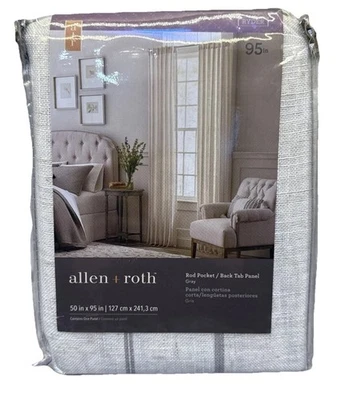 Allen + Roth Ryder 50" x 84" varilla bolsillo lengüeta trasera panel Foto 1 de 4