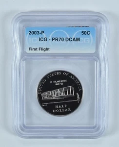 2003-P First Flight Commemorative Half Dollar PR70 DCAM ICG *9604 - Picture 1 of 5
