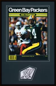 Sterling Sharpe Signed Framed 1991 Green Bay Packers Yearbook Cover Display  - Picture 1 of 2