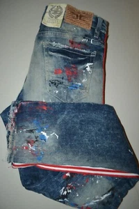 NWT Jordan Craig Boy's Skinny Paint Splatter Distressed Blue Jeans Sz 16 - Picture 1 of 12