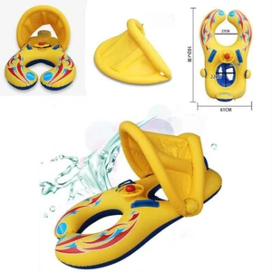 Baby Schwimmring Badesitz Schwimmhilfe Schwimmsitz mit Dach Kinder Schwimmhilfe - Bild 1 von 6
