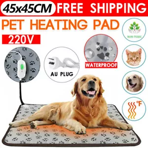Waterproof Electric Pet Heat Pad Heated Heating Mat Blanket Dog Cat Bunny Bed OZ - Picture 1 of 12