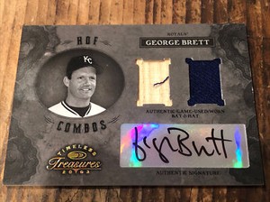 2003 Timeless Treasures George Brett /15 Auto Bat Hat HOF Prime Combos