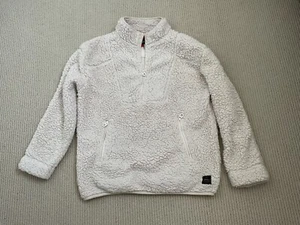 Joules Cream Borg Fleece Quarter Zip Sweatshirt Size 8 - Picture 1 of 6