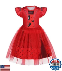 WonderBabe Girls Rise Red Costume Bridget Pink Dress Kids Halloween Birthday - Picture 1 of 5