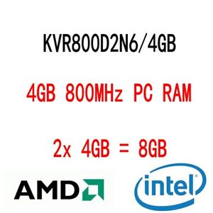 Kingston 8GB 2x 4GB KVR800D2N6/4G DDR2 800MHz PC2-6400 DIMM intel Memoria RAM SP