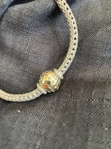 VINTAGE JOHN HARDY Sterling 925 geflochtene Halskette mit 18k Gold Punkte Anhänger 16" - Bild 1 von 8