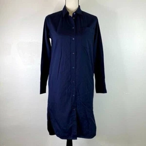 Everlane Women's Navy Cotton Long Sleeve Shirt Dress - Picture 1 of 7