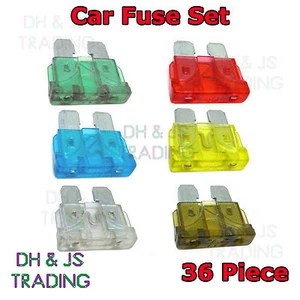 36 Piece Car Fuse Set Auto Blade Fuses Set 5 10 15 20 25 30 Amp 36 Pc - Picture 1 of 1