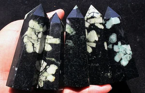 510g 5 Stück NATÜRLICHER SELTENER Liuyang Chrysanthemenstein KRISTALLSPITZE HEILUNG - Bild 1 von 10