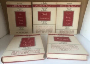 Lot 5 Ogden Nash 1938-1953 one 1st ed. Private Good Many Long Stranger Versus HC - Picture 1 of 12