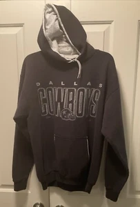 Vintage Front Row USA Mens Dallas Cowboys Hoodie Sweatshirt Navy Blue XL EUC - Picture 1 of 2