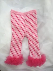 NUEVO Bebé Niña Lunares Rosa Volantes Legging Recién Nacido 0-12 mos - Imagen 1 de 5