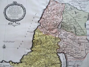 Tierra Santa Israel Palestina Reino de David c. 1711 Covens & Mortier mapa grande - Imagen 1 de 4
