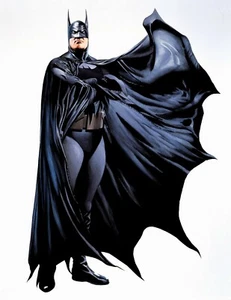 Classic Batman Black Cape Alex Ross Artwork Superhero Fine Art Portrait Tribute - Picture 1 of 1