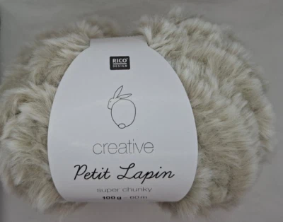 100g Rico creative PETIT LAPIN, super chunky, Kunstfell/Fake fur, Fb. beige 017 - Bild 1 von 3