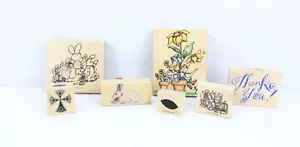 Lot 7 Rubber Stamps Different Brands Penny Black Craft Smart Stampin' Up - Picture 1 of 8