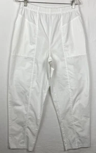Vintage Working Scrubs By White Swan Women Pants 14P White Tapered Leg Seam USA - Picture 1 of 7