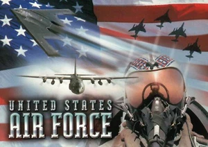 United States Air Force, Planes Aircraft Pilot Military Flag, US --- Postcard - Picture 1 of 2