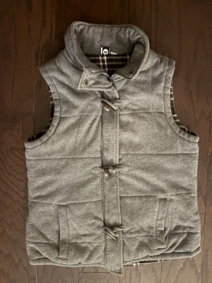 Roxy Women’s Gray L Vest Wooden Toggle Closures With Zipper Logo Fall Cozy Vest - Image 1 of 4