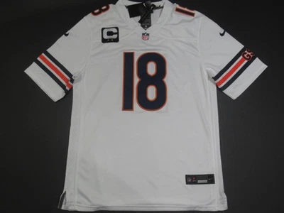 NIKE Caleb Williams #18 Chicago Bears 2025-26 Captains Patch Men's Jersey White