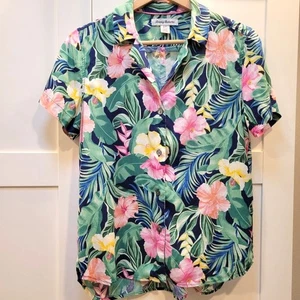 Seide Tommy Bahama Damen Georgia O Reef Talulla Kurzarm Hemd Größe S - Bild 1 von 7