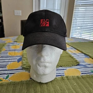 Chick fil A Hat Cap Strap Back Black Employee Embroidered Patch Logo Team Style - Picture 1 of 9