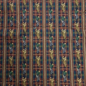 Woven Plaid Golf Golfers Upholstery Tapestry Fabric 35" x 44" - Picture 1 of 4