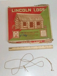 100 Year Old LINCOLN LOGS Single Set 1923 Original Box And Design Manual Book - Picture 1 of 23