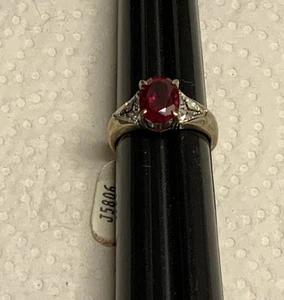 Signed, 925 DQ, Tag QVC J5806, Diamonique Sterling Ring Size 6 - Picture 1 of 10