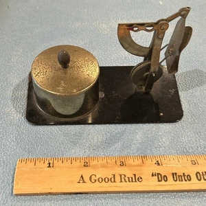 Vintage Postage Coil & Letter Scale Brass Made In Japan Stamp Keeper 1950s Japan - Picture 1 of 5