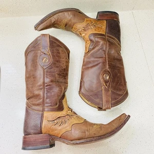 Arango Boots Men’s MX26 US7 Brown Leather Western Cowboy Two Tone Snip Toe Ranch - Picture 1 of 21