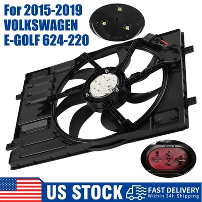 Radiator Cooling Fan Assembly For VOLKSWAGEN E-GOLF 2015 2016 2017-2019 Foto 1 de 4