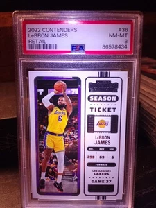 2022 Panini Contenders LeBron James PSA 8 Lakers Cavs - Bild 1 von 2