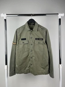 The Kooples Jeans Button Up U.S ARMY Distressed Shirt Mens Size M - Picture 1 of 11