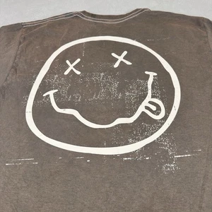Nirvana Band Concert Smiley T-Shirt M Vintage Rock Mineral Acid Wash Y2K Cobain - Picture 1 of 6
