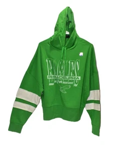 JUNK FOOD PHILADELPHIA EAGLES MUJER A RAYAS VERDE KELLY SUDADERA CON CAPUCHA - Imagen 1 de 8